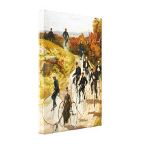 Vintage Bicycle Ride in the Country Wrapped Canvas Gallery Wrap Canvas