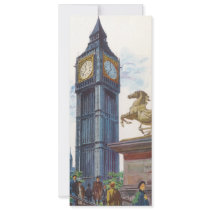 Vintage Big Ben Clock Tower Horse Statue, London Invitations