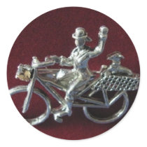 Vintage Bike Round Sticker