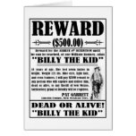 Vintage Billy the Kid Wanted Poster Cards