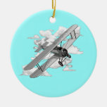 Vintage Biplane Christmas Ornament