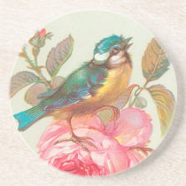 Vintage Bird and Roses Coaster