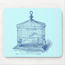 Vintage Bird Cage Mouse Pads
