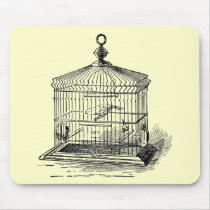 Vintage Bird Cage Mousepads