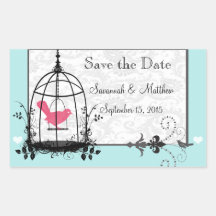 Vintage Bird Cage Musical Love Bird Weddings Sticker