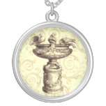 Vintage Birdbath Personalised Necklace