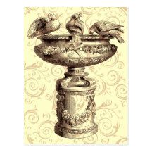 Vintage Birdbath Postcards