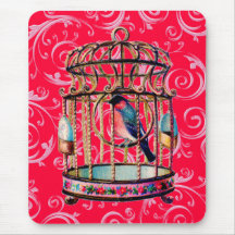 Vintage Birdcage Mouse Mat