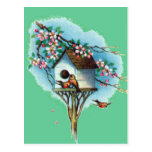 Vintage Birdhouse Postcard