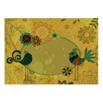 vintage birds and floral design business card