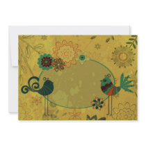 vintage birds and floral design custom announcements