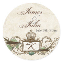Vintage Birds, Blue Egg - Wedding Seal