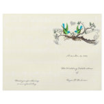 Vintage Birds Blue & Green Wedding Program flyers