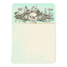 Vintage Birds Bronze Scroll  Wedding Invitation