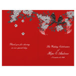 Vintage Birds Cherry Red Wedding Program flyers