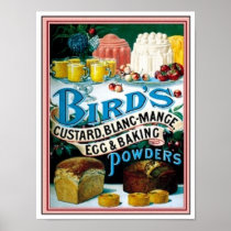 Vintage Birds Custard, Blanc-Mange Egg & Baking Po