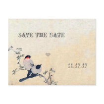 Vintage Birds Save the Date