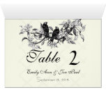 Vintage Birds Wedding Table Number Cards