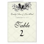 Vintage Birds Wedding Table Number Cards