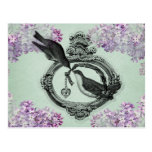 Vintage Birds With Heart Locket Apparel and Gifts Post Card