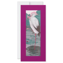 Vintage Birth Announcement with Stork Rack Card Design