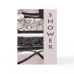Vintage black and white bridal shower card