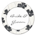 Vintage black and white wedding stickers