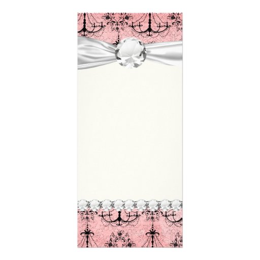 vintage black chandelier damask on lovely pink custom rack card