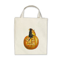 Vintage Black Devil on Jack o' Lantern Bags