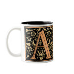 Vintage Black & Gold Letter 'A' - Mug