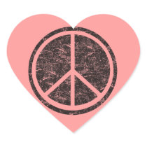 Vintage Black Peace Sign Sticker