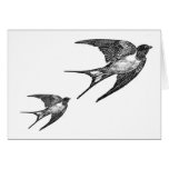Vintage Black Swallow Design Card