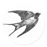 Vintage Black Swallow Design stickers