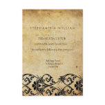Vintage Black Swirl Damask Wedding Reception Card invitations