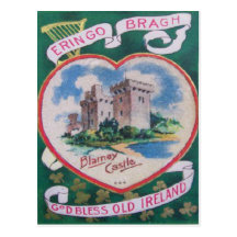 Vintage Blarney Castle St Patrick's Greeting Card Postcard