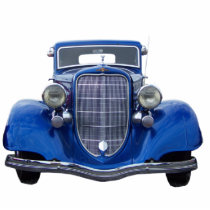 Vintage Blue Auto Ornament Cut Outs
