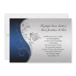Vintage Blue Black and Silver Wedding Invitation