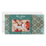 Vintage blue christmas photocard