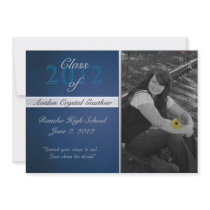 Vintage Blue Class Of  Graduation Invitations