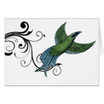 Vintage  Blue&green bird - Customize Cards