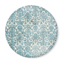 Vintage Blue Grunge Damask Wallpaper Magnet