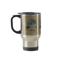 Vintage Blue Hydrangea with Antique Calligraphy Coffee Mug