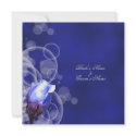 vintage blue rose antique fantasy wedding invitations