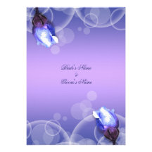vintage blue rose antique fantasy wedding custom announcements