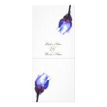 Vintage blue rose antique wedding personalised invite