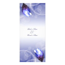 Vintage blue rose antique winter wedding invites