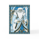 Vintage Blue Santa Christmas Card