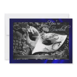 Vintage Blue Silk Masquerade Ball Invitation