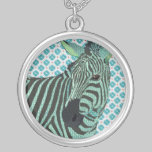 Vintage Blue Zebra Necklace necklaces