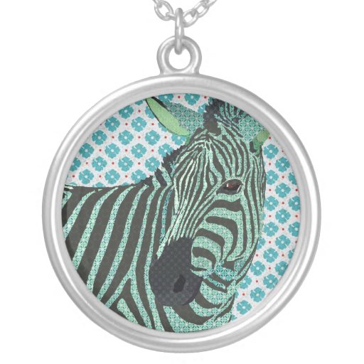 Vintage Blue Zebra Necklace